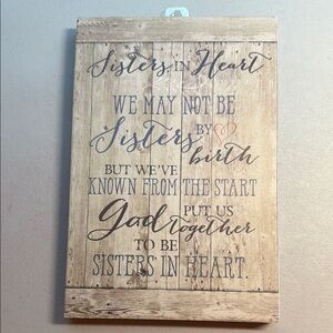 Sisters in heart Wall Plaque